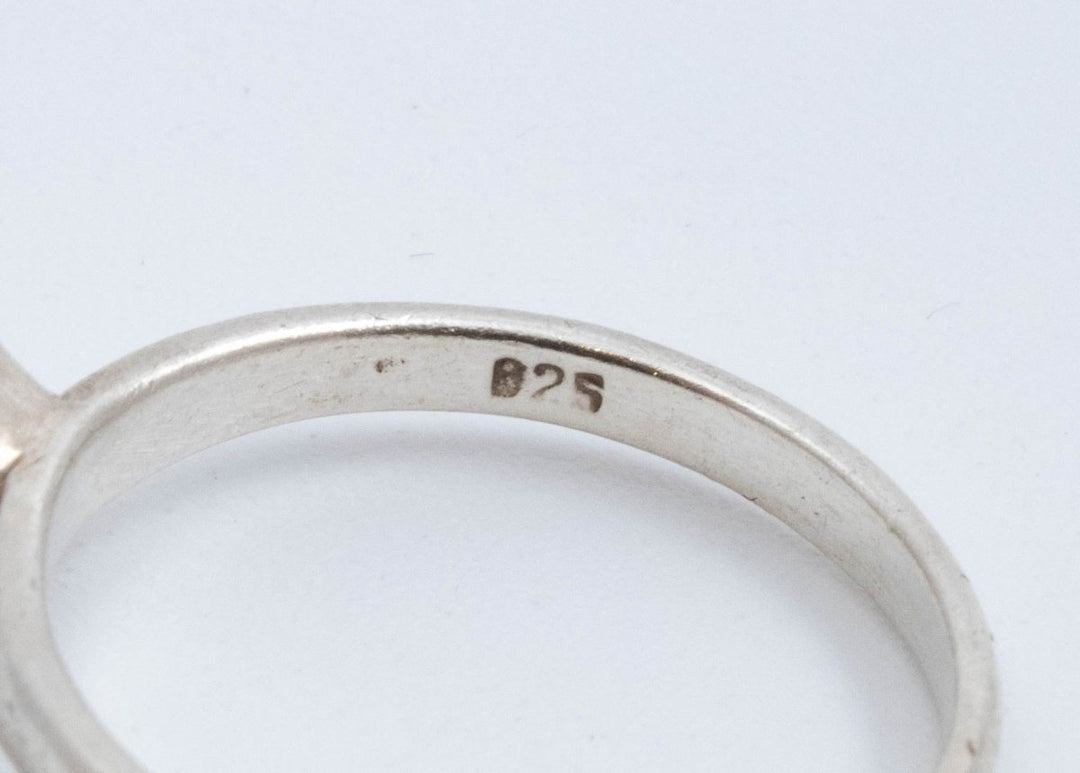Vintage Sterling Silver Band with Square Blue Stone! [Size 8 US]
