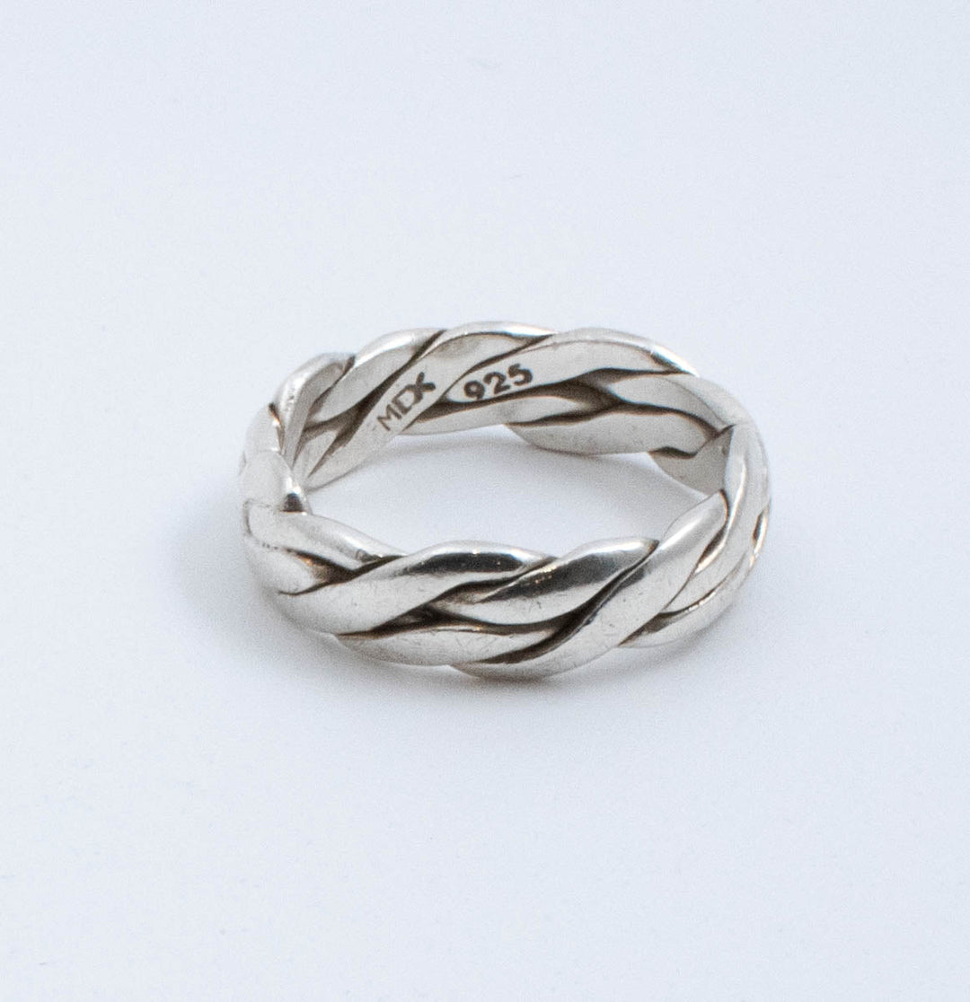 Vintage Sterling Silver Intertwined &amp; Twisted Band! [Size 8.5 US] Made in Mexico - 47Silver - 