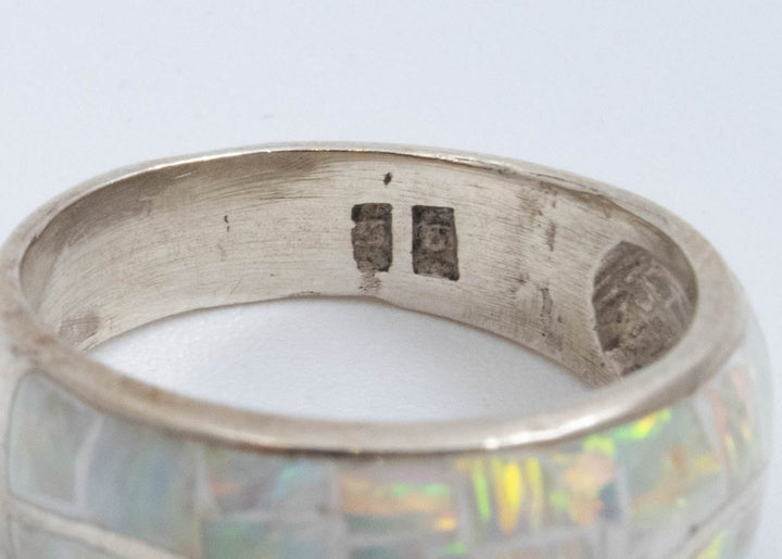 Vintage Sterling Silver Ring With Opal Pieces! [Size 7.75 US] - 47Silver - 
