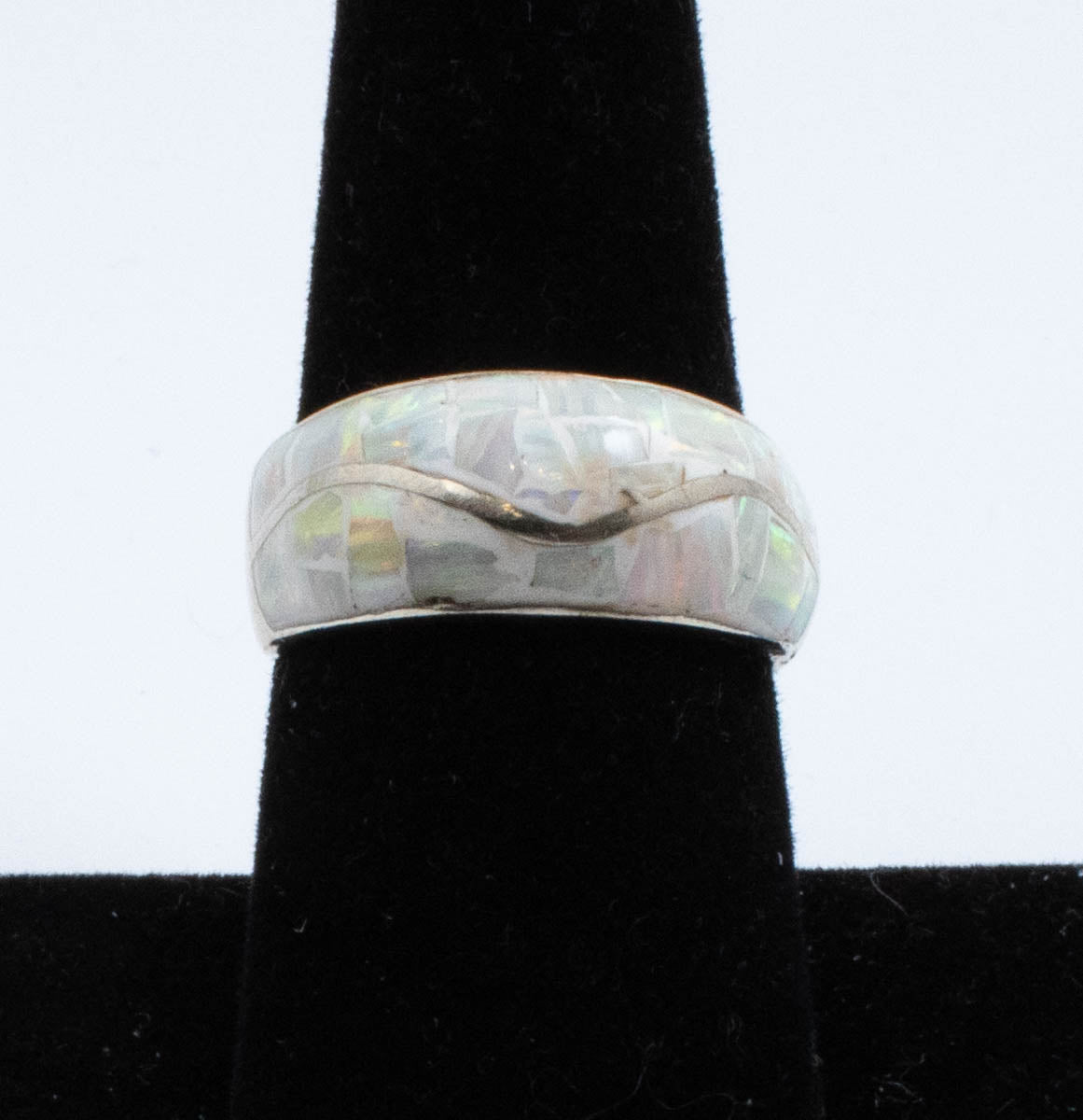 Vintage Sterling Silver Ring With Opal Pieces! [Size 7.75 US] - 47Silver - 