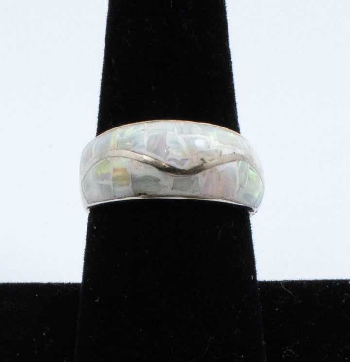 Vintage Sterling Silver Ring With Opal Pieces! [Size 7.75 US] - 47Silver - 